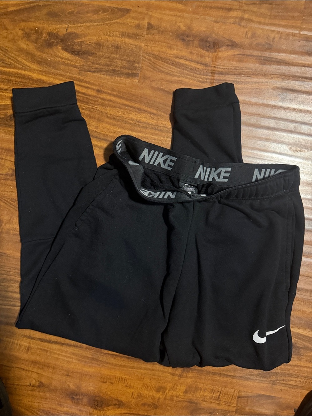 Nike Black Womens Jogger Sweatpants with White Swoosh